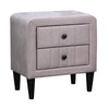 Rheo Nightstand with 2 Drawer Tapered Legs 22’’ Light Pink Velvet BM326148