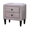 Rheo Nightstand with 2 Drawer Tapered Legs 22’’ Light Pink Velvet BM326148