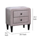 Rheo Nightstand with 2 Drawer Tapered Legs 22’’ Light Pink Velvet BM326148
