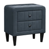 Rheo Nightstand with 2 Drawer Tapered Legs 22’’ Charcoal Linen BM326149