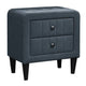 Rheo Nightstand with 2 Drawer Tapered Legs 22’’ Charcoal Linen BM326149