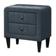 Rheo Nightstand with 2 Drawer Tapered Legs 22’’ Charcoal Linen BM326149
