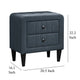 Rheo Nightstand with 2 Drawer Tapered Legs 22’’ Charcoal Linen BM326149