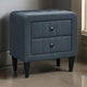 Rheo Nightstand with 2 Drawer, Tapered Legs, 22" Charcoal Linen