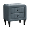 Rheo Nightstand 2 Drawers and Taper Legs 22’’ Gray Brushed Linen BM326150