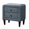 Rheo Nightstand 2 Drawers and Taper Legs 22’’ Gray Brushed Linen BM326150