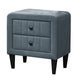 Rheo Nightstand 2 Drawers and Taper Legs 22’’ Gray Brushed Linen BM326150