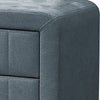 Rheo Nightstand 2 Drawers and Taper Legs 22’’ Gray Brushed Linen BM326150