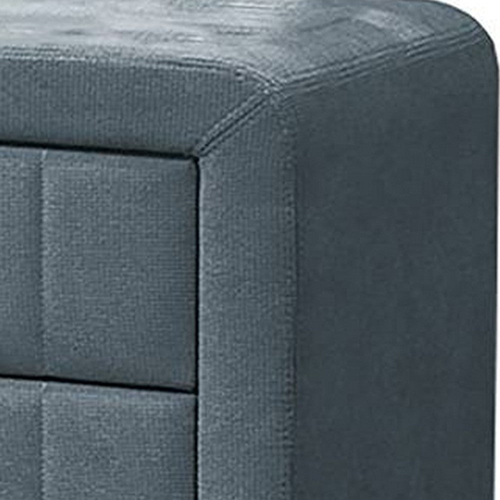 Rheo Nightstand 2 Drawers and Taper Legs 22’’ Gray Brushed Linen BM326150