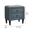 Rheo Nightstand 2 Drawers and Taper Legs 22’’ Gray Brushed Linen BM326150