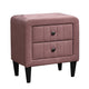 Rheo Nightstand 2 Drawers and Taper Legs 22’’ Pink Brushed Linen BM326151