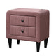 Rheo Nightstand 2 Drawers and Taper Legs 22’’ Pink Brushed Linen BM326151