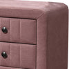 Rheo Nightstand 2 Drawers and Taper Legs 22’’ Pink Brushed Linen BM326151
