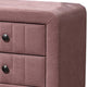 Rheo Nightstand 2 Drawers and Taper Legs 22’’ Pink Brushed Linen BM326151
