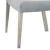 Romy Dining Chairs, Set of 2, Open Back, Natural Wood Grain, Gray Fabric