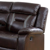 3pc Sectional Motion Power Recliner Sofa Set Dark Brown Faux Leather BM326154
