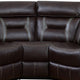 3pc Sectional Motion Power Recliner Sofa Set Dark Brown Faux Leather BM326154