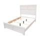 Modern Queen Size Bed High Headboard w Low Footboard Whitewash Wood BM326168
