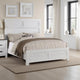 Modern Queen Size Bed, High Headboard w Low Footboard, Whitewash Wood