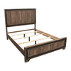 Modern Queen Size Bed w Tall Panel Headboard, Rustic Oak Brown Wood
