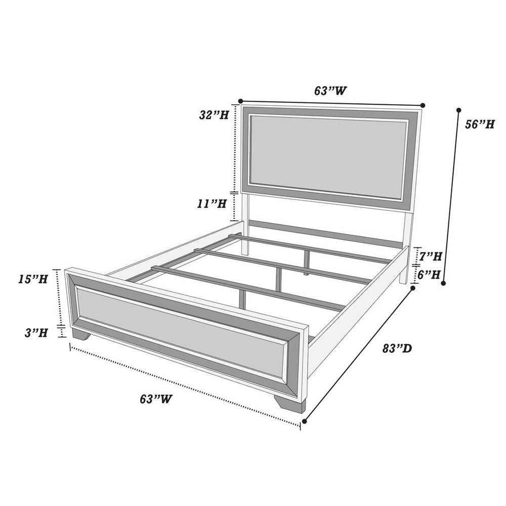 Modern Queen Size Bed w Tall Panel Headboard Rustic Oak Brown Wood BM326169
