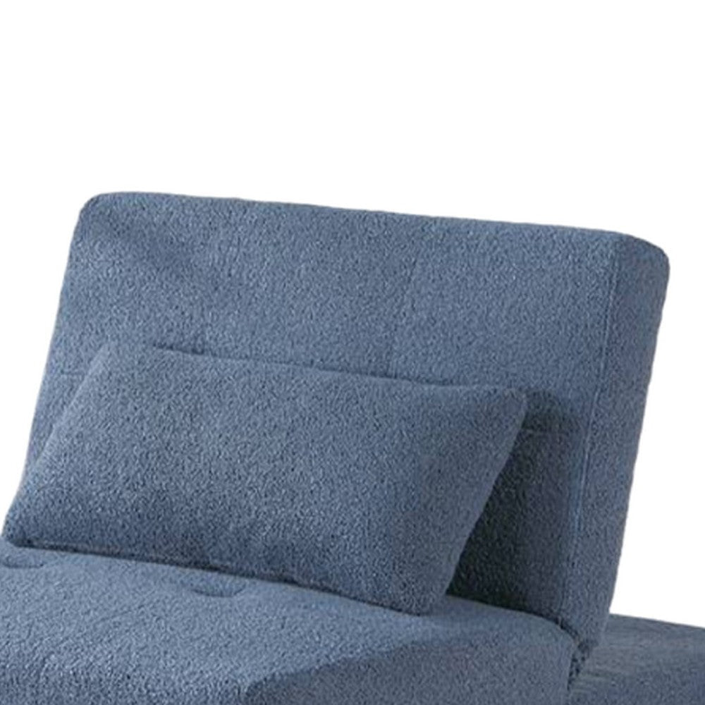 Jiya Convertible Sofa Chair to Single Bed Soft Blue Fabric 76’’ BM326176
