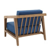 Nea Outdoor Accent Club Chair Set of 2, Dark Blue, Natural Brown Wood