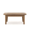 Nea Outdoor Coffee Table 38 Inch Rectangular Natural Brown Wood Top BM326194