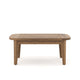 Nea Outdoor Coffee Table, 38 Inch Rectangular Natural Brown Wood Top