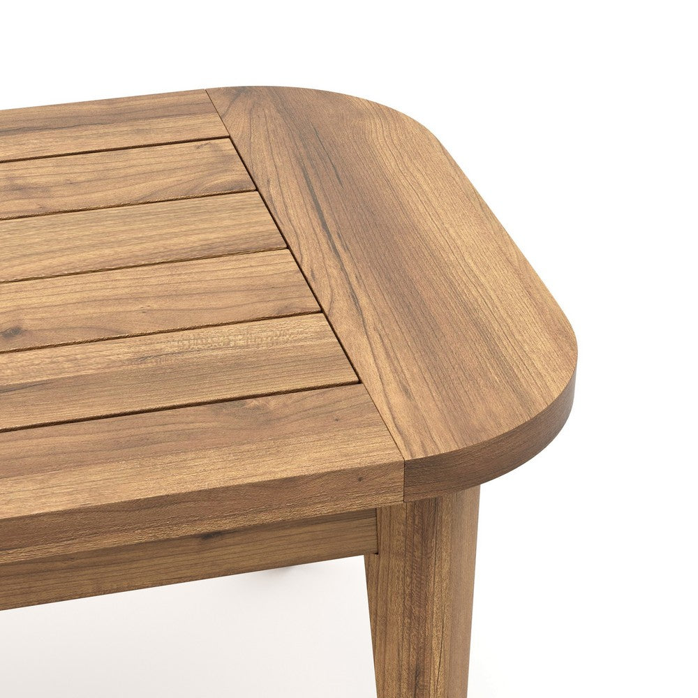 Buy Nea Outdoor Coffee Table, 38 Inch Rectangular Natural Brown Wood ...