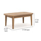 Nea Outdoor Coffee Table 38 Inch Rectangular Natural Brown Wood Top BM326194