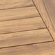 Nea Outdoor Coffee Table, 38 Inch Rectangular Natural Brown Wood Top
