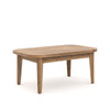 Nea Outdoor Coffee Table, 38 Inch Rectangular Natural Brown Wood Top