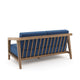 Nea Outdoor Loveseat Dark Blue Natural Brown Acacia Wood 55 Inch BM326195