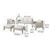 Azy 5pc Outdoor Sofa Set w Stools and Chairs Woven Gray Frame Taupe BM326196