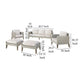 Azy 5pc Outdoor Sofa Set w Stools and Chairs Woven Gray Frame Taupe BM326196