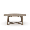 Azy Outdoor Coffee Table 45 Inch Oval Natural Brown Solid Wood Top BM326200