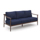 Fena 4pc Outdoor Sofa 2 Chairs and Coffee Table Set Blue Cushions BM326209