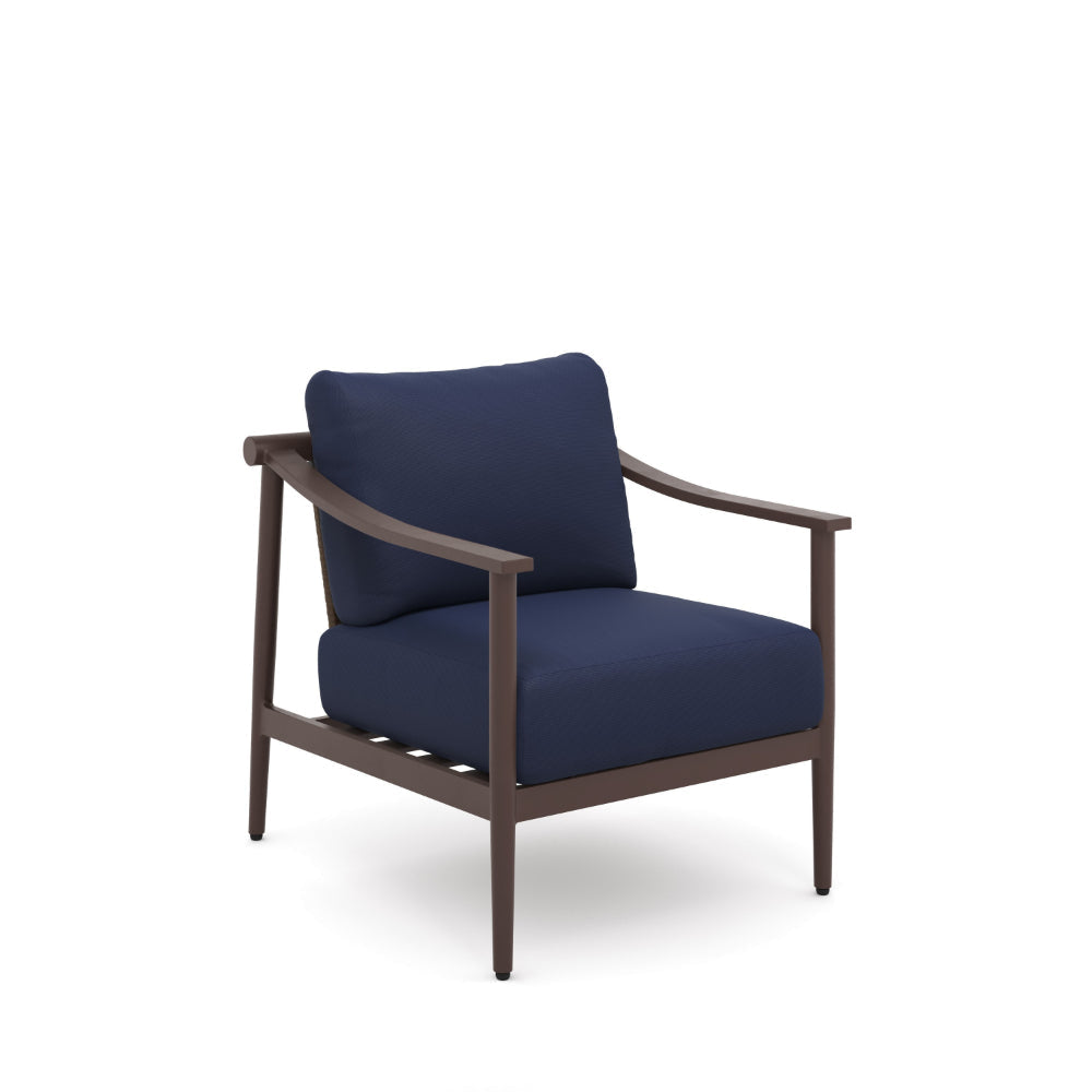 Fena 4pc Outdoor Sofa 2 Chairs and Coffee Table Set Blue Cushions BM326209