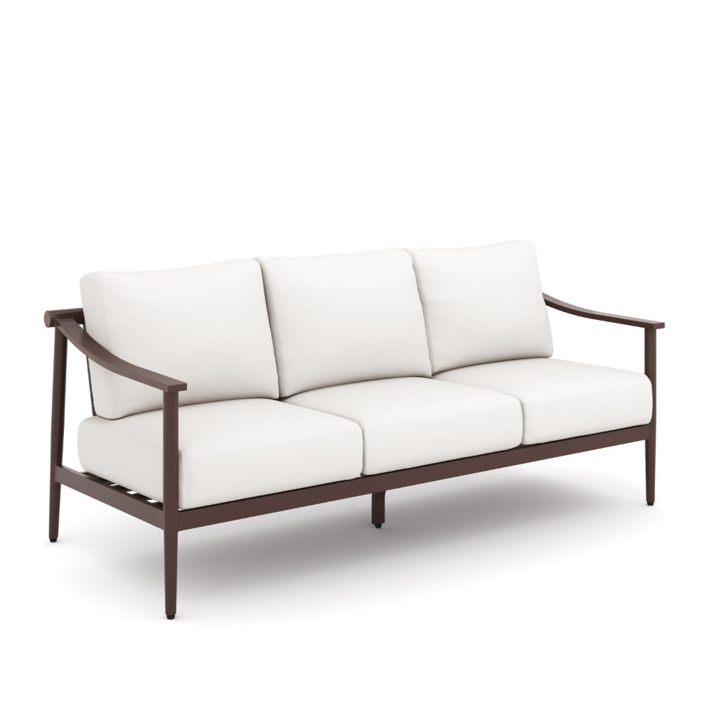 Fena 4pc Outdoor Sofa 2 Chairs and Coffee Table Set Ivory Cushions BM326210