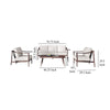 Fena 4pc Outdoor Sofa 2 Chairs and Coffee Table Set Ivory Cushions BM326210