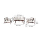 Fena 4pc Outdoor Sofa 2 Chairs and Coffee Table Set Ivory Cushions BM326210