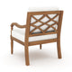 Pena Outdoor Club Armchair Set of 2, White Linen, Brown Acacia Wood