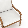 Pena Outdoor Club Armchair Set of 2, White Linen, Brown Acacia Wood
