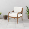 Pena Outdoor Club Armchair Set of 2, White Linen, Brown Acacia Wood