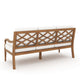 Pena Outdoor Sofa, White Linen Cushions, 76 Inch Brown Acacia Wood