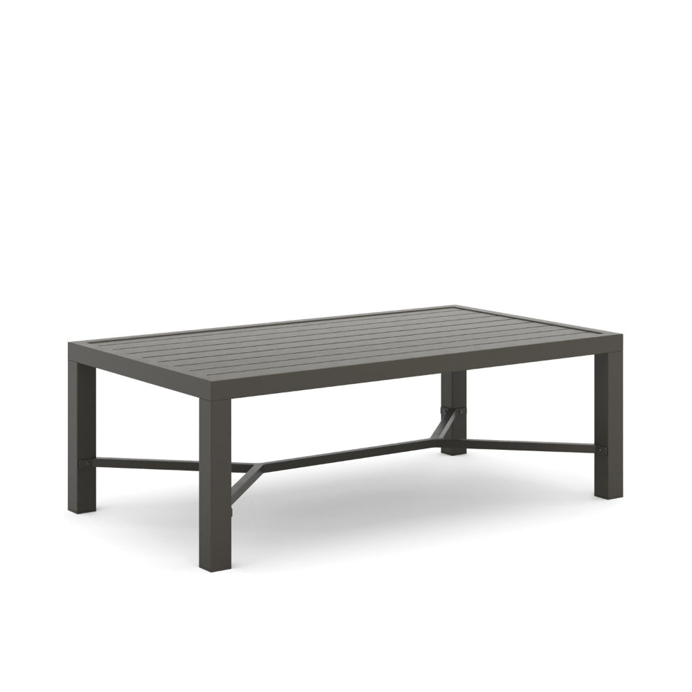 Kyl 2pc Outdoor Sofa and Coffee Table Set Blue Cushions Woven Gray BM326216