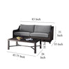 Kyl 2pc Outdoor Sofa and Coffee Table Set Woven Gray Frame Cushions BM326217