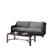 Kyl 2pc Outdoor Sofa and Coffee Table Set, Woven Gray Frame, Cushions