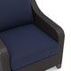 Kyl Outdoor Sofa Club Chair Set of 2 Woven Gray Frame w Blue Cushions BM326224